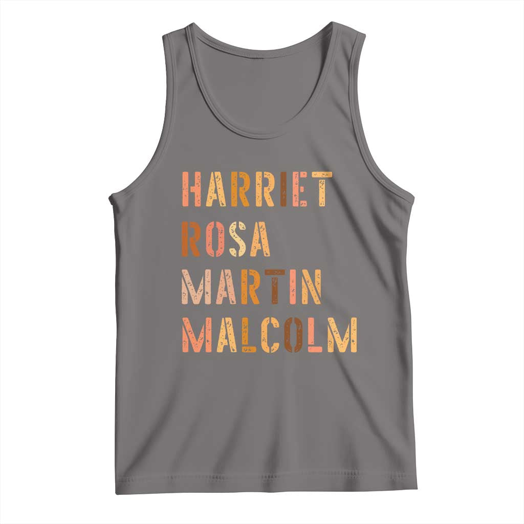 Black History Leaders Tank Top Harriet Rosa Martin Malcolm TS14 Deep Heather Print Your Wear
