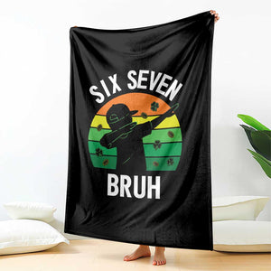 67 Bruh St Patricks Day Throw Blanket Funny Six Seven Boys Kids Dabbing Meme TS14 Print Your Wear