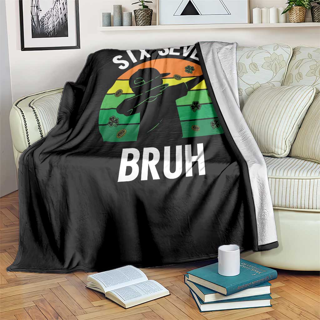 67 Bruh St Patricks Day Throw Blanket Funny Six Seven Boys Kids Dabbing Meme TS14 Print Your Wear