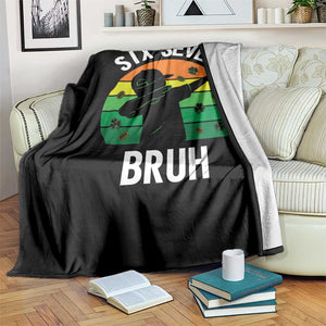 67 Bruh St Patricks Day Throw Blanket Funny Six Seven Boys Kids Dabbing Meme TS14 Print Your Wear