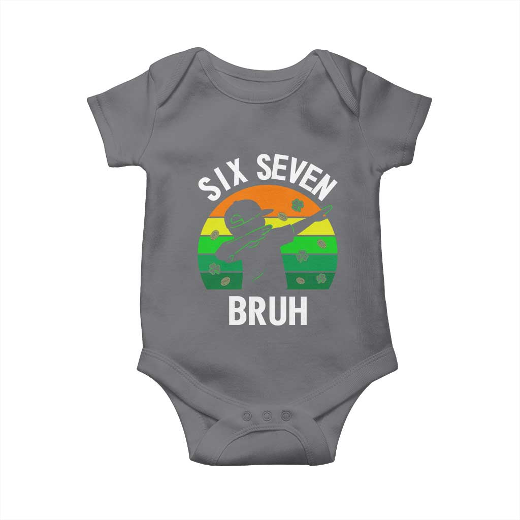67 Bruh St Patricks Day Baby Onesie Funny Six Seven Boys Kids Dabbing Meme TS14 Charcoal Print Your Wear