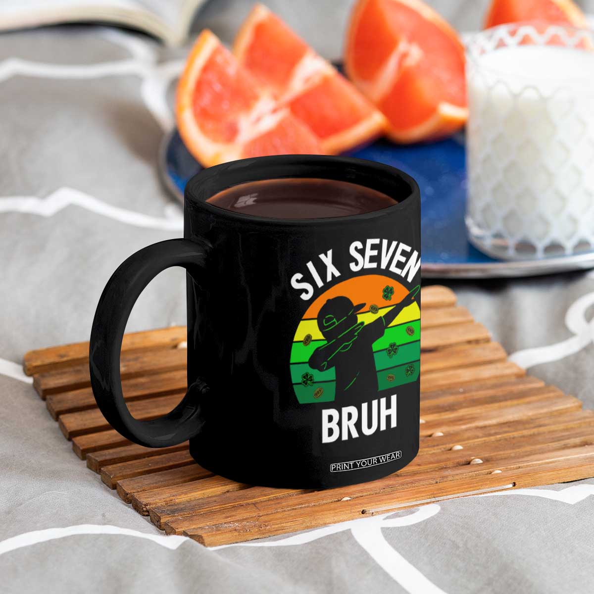 67 Bruh St Patricks Day Coffee Mug Funny Six Seven Boys Kids Dabbing Meme TS14 Print Your Wear