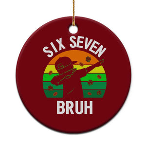 67 Bruh St Patricks Day Ceramic Ornament Funny Six Seven Boys Kids Dabbing Meme TS14 1pc Red Print Your Wear
