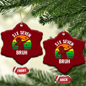 67 Bruh St Patricks Day Ceramic Ornament Funny Six Seven Boys Kids Dabbing Meme TS14 Print Your Wear