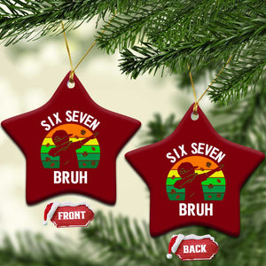 67 Bruh St Patricks Day Ceramic Ornament Funny Six Seven Boys Kids Dabbing Meme TS14 Print Your Wear