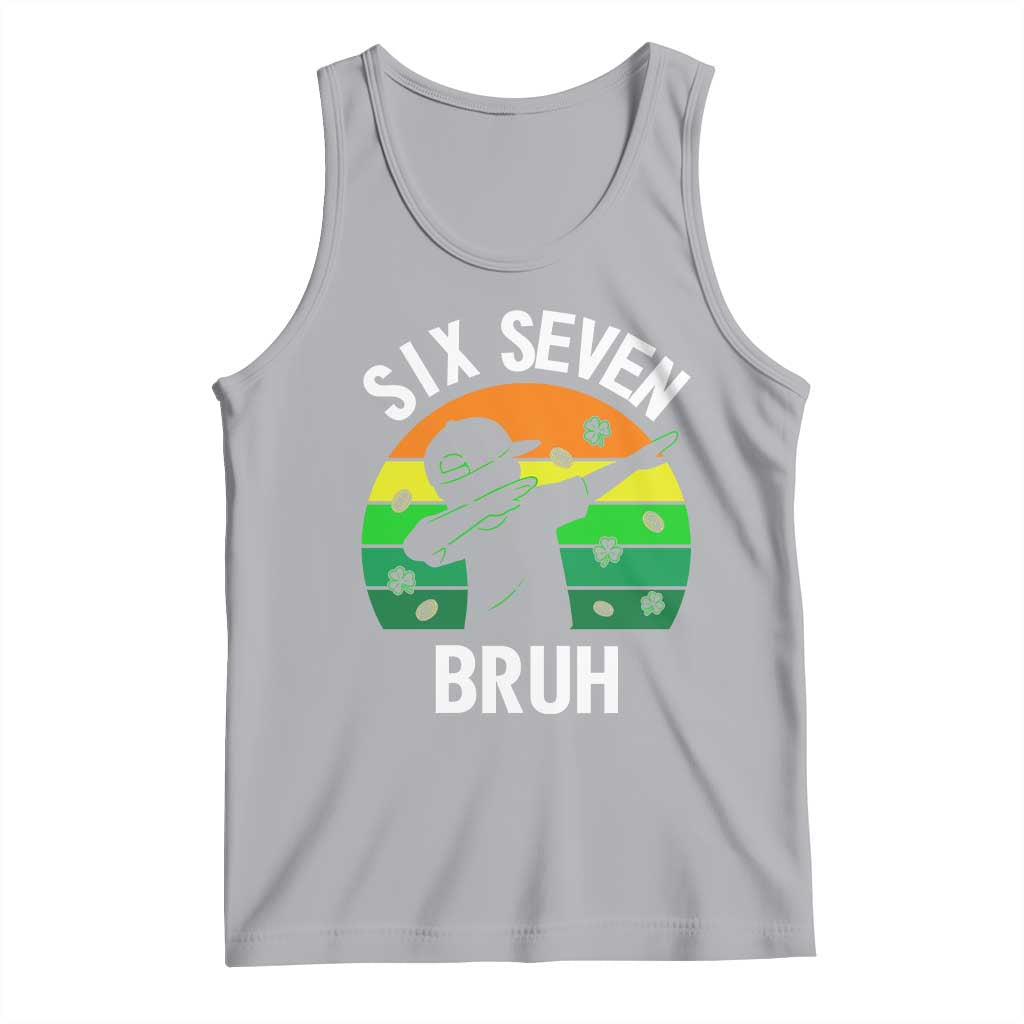 67 Bruh St Patricks Day Tank Top Funny Six Seven Boys Kids Dabbing Meme TS14 Athletic Heather Print Your Wear