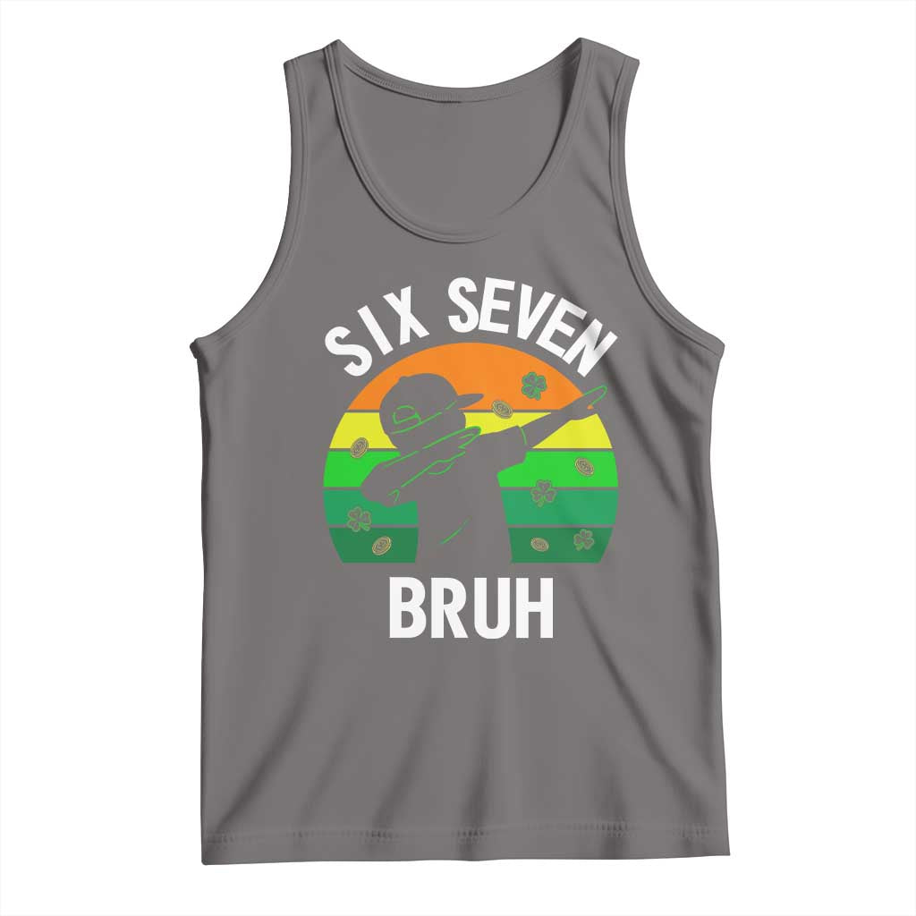67 Bruh St Patricks Day Tank Top Funny Six Seven Boys Kids Dabbing Meme TS14 Deep Heather Print Your Wear