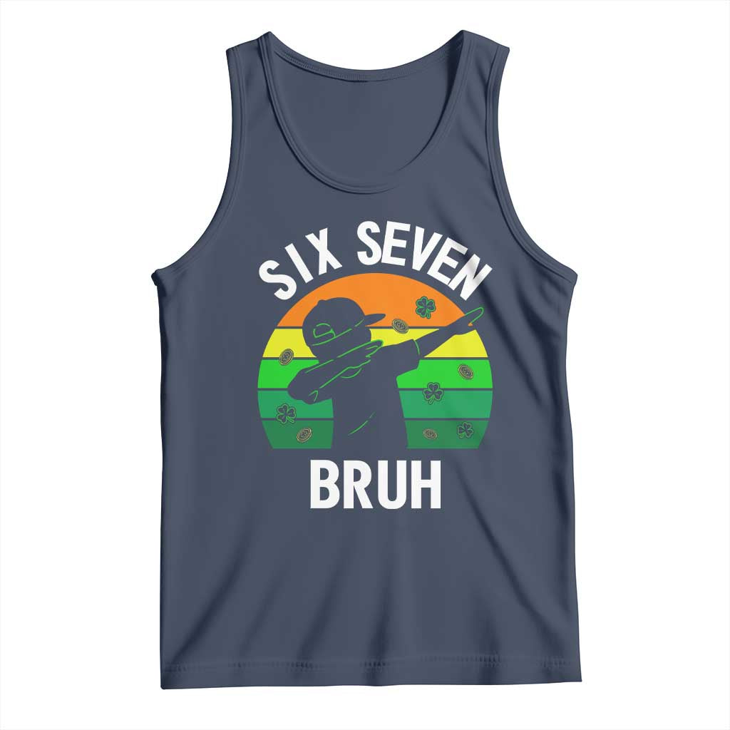 67 Bruh St Patricks Day Tank Top Funny Six Seven Boys Kids Dabbing Meme TS14 Navy Print Your Wear