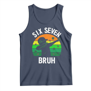 67 Bruh St Patricks Day Tank Top Funny Six Seven Boys Kids Dabbing Meme TS14 Navy Print Your Wear