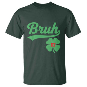 67 Bruh St Patricks Day T Shirt Funny Six Seven Shamrock Meme TS14 Dark Forest Green Print Your Wear