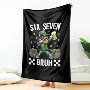 67 Bruh St Patricks Day Throw Blanket Funny Six Seven Leprechaun Bruh Meme TS14 Print Your Wear