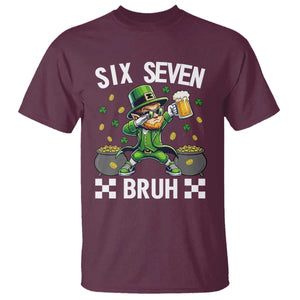 67 Bruh St Patricks Day T Shirt Funny Six Seven Leprechaun Bruh Meme TS14 Maroon Print Your Wear