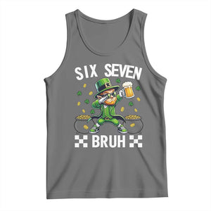 67 Bruh St Patricks Day Tank Top Funny Six Seven Leprechaun Bruh Meme TS14 Black Heather Print Your Wear