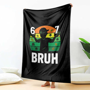 67 Bruh St Patricks Day Throw Blanket Funny Six Seven Boys Kids Meme TS14 Print Your Wear
