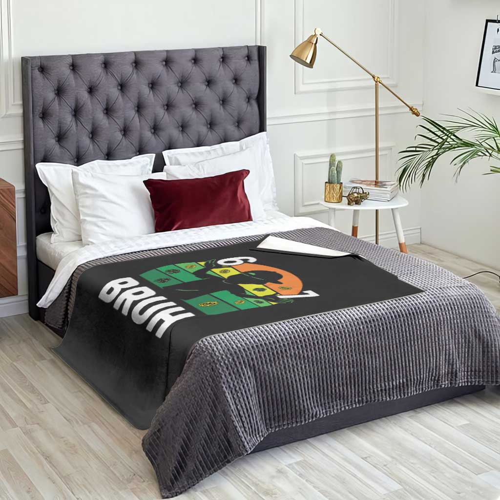 67 Bruh St Patricks Day Throw Blanket Funny Six Seven Boys Kids Meme TS14 Print Your Wear
