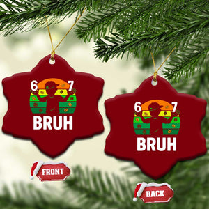 67 Bruh St Patricks Day Ceramic Ornament Funny Six Seven Boys Kids Meme TS14 Print Your Wear