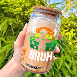 67 Bruh St Patricks Day Glass Can Funny Six Seven Boys Kids Meme TS14 Black Print Your Wear