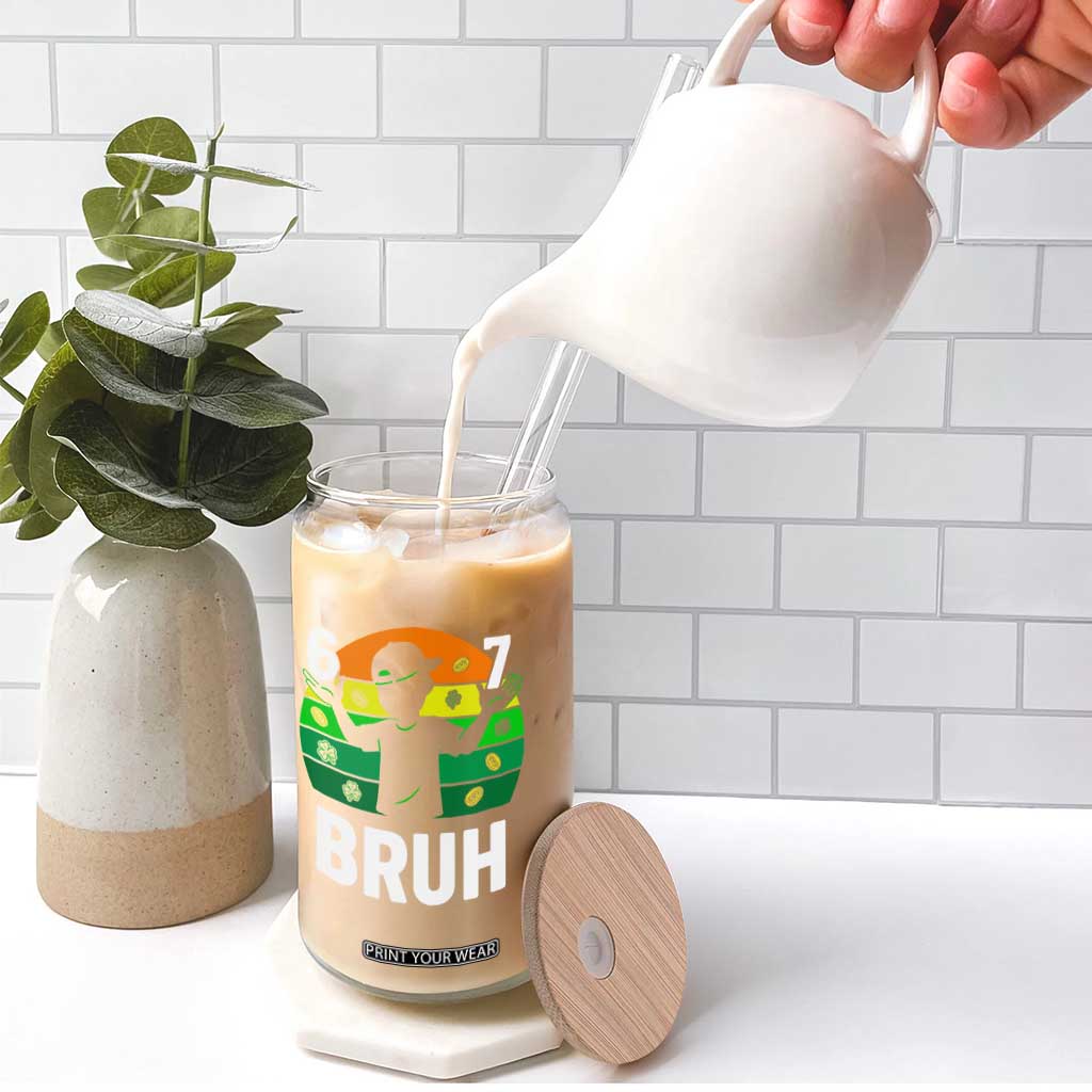 67 Bruh St Patricks Day Glass Can Funny Six Seven Boys Kids Meme TS14 Print Your Wear