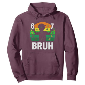 67 Bruh St Patricks Day Hoodie Funny Six Seven Boys Kids Meme TS14 Maroon Print Your Wear