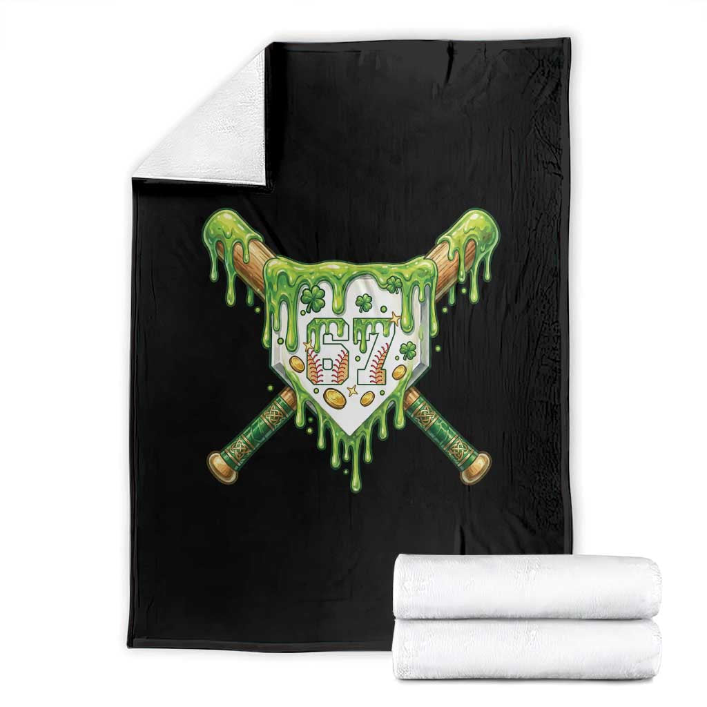67 St Patricks Day Throw Blanket Funny Six Seven Baseball Sport Party Meme TS14 Black Print Your Wear
