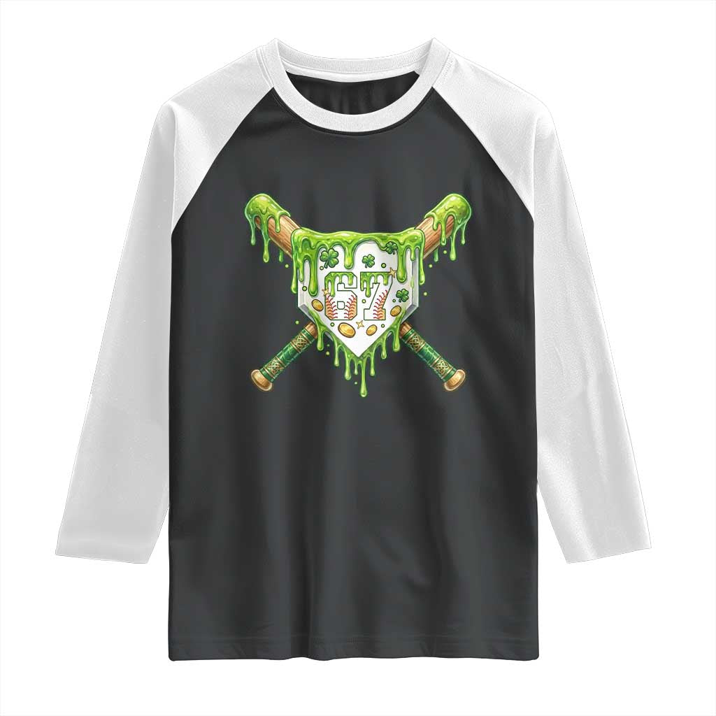 67 St Patricks Day Raglan Shirt Funny Six Seven Baseball Sport Party Meme TS14 Black White Print Your Wear