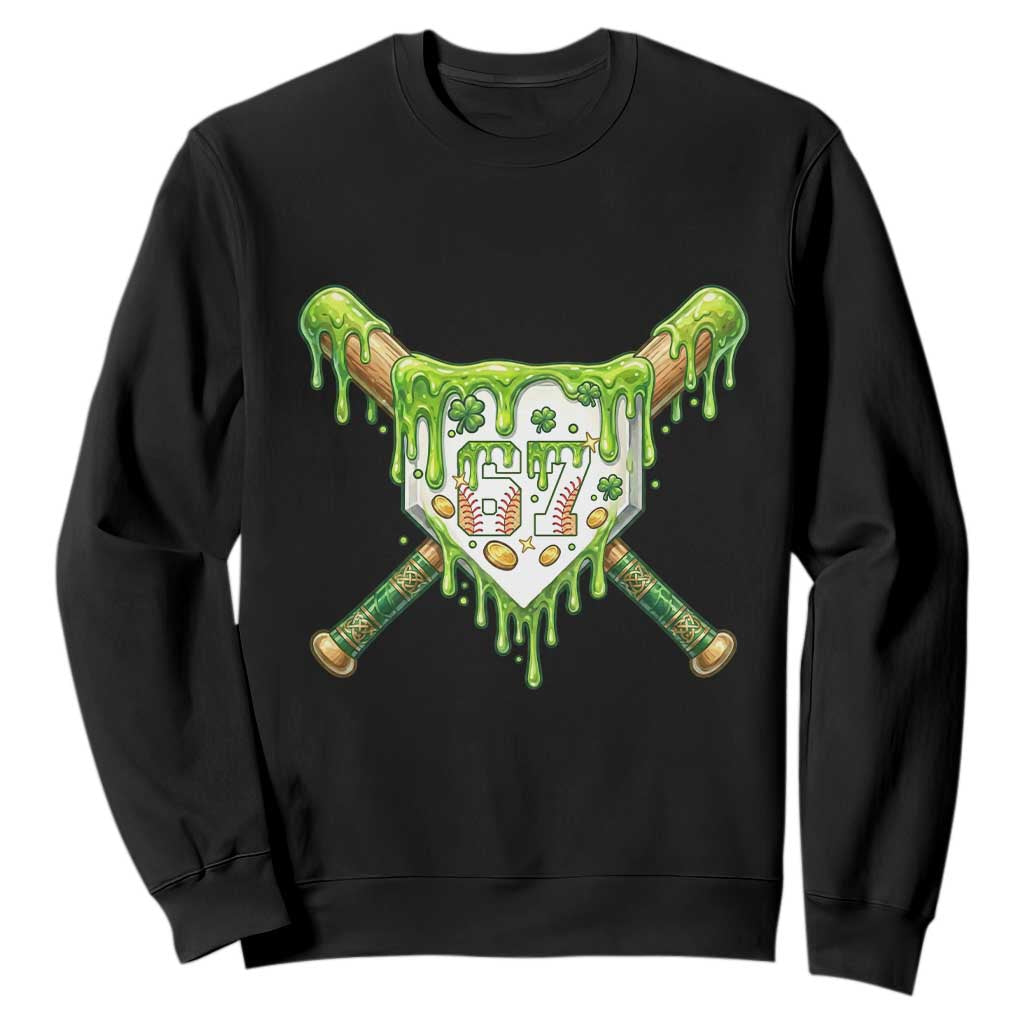67 St Patricks Day Sweatshirt Funny Six Seven Baseball Sport Party Meme TS14 Black Print Your Wear