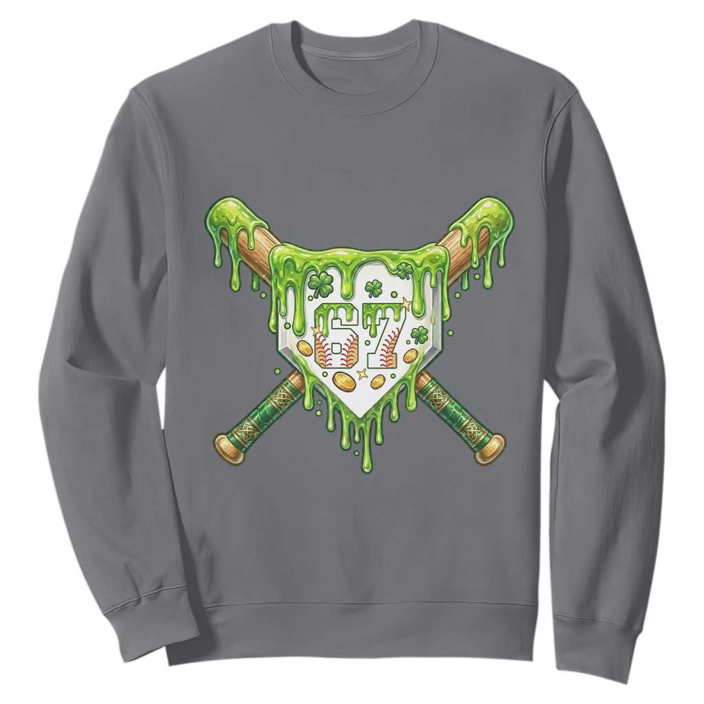 67 St Patricks Day Sweatshirt Funny Six Seven Baseball Sport Party Meme TS14 Charcoal Print Your Wear