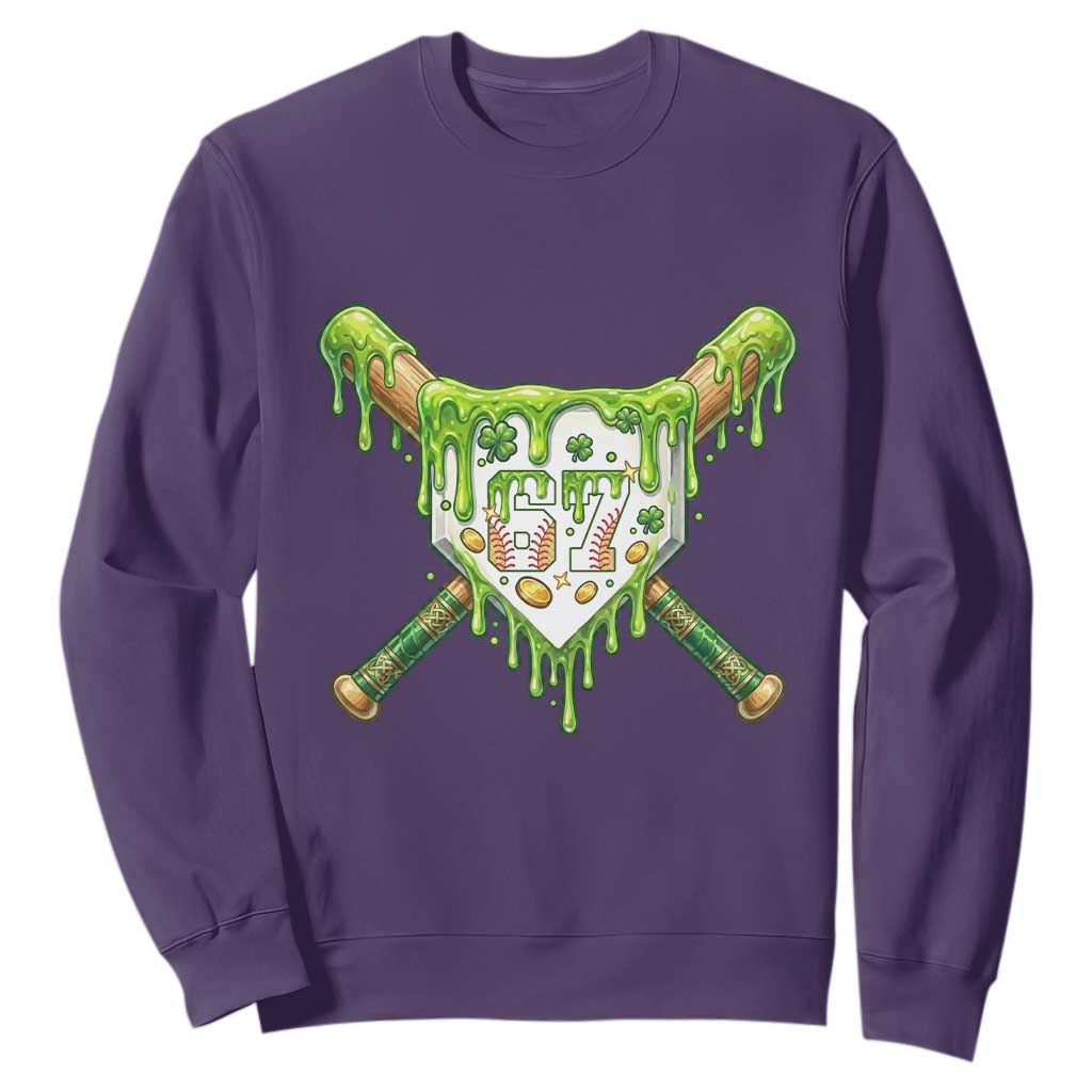 67 St Patricks Day Sweatshirt Funny Six Seven Baseball Sport Party Meme TS14 Purple Print Your Wear