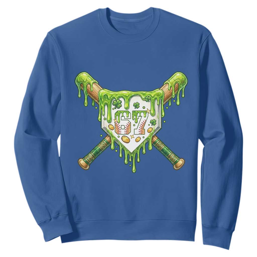 67 St Patricks Day Sweatshirt Funny Six Seven Baseball Sport Party Meme TS14 Royal Blue Print Your Wear