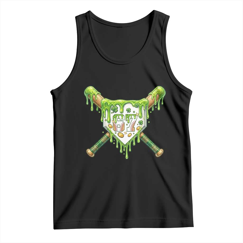 67 St Patricks Day Tank Top Funny Six Seven Baseball Sport Party Meme TS14 Black Print Your Wear