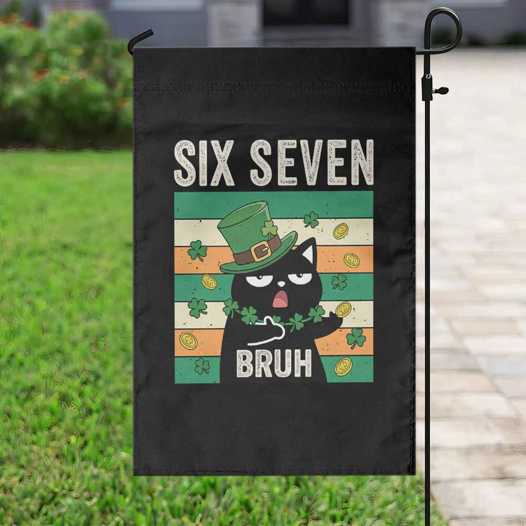 67 Bruh St Patricks Day Garden Flag Funny Cat Bruh Six Seven Meme TS14 Print Your Wear