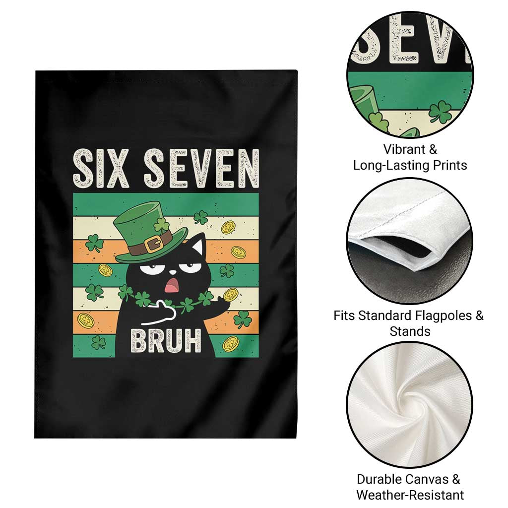 67 Bruh St Patricks Day Garden Flag Funny Cat Bruh Six Seven Meme TS14 Print Your Wear