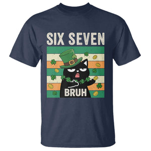 67 Bruh St Patricks Day T Shirt Funny Cat Bruh Six Seven Meme TS14 Navy Print Your Wear