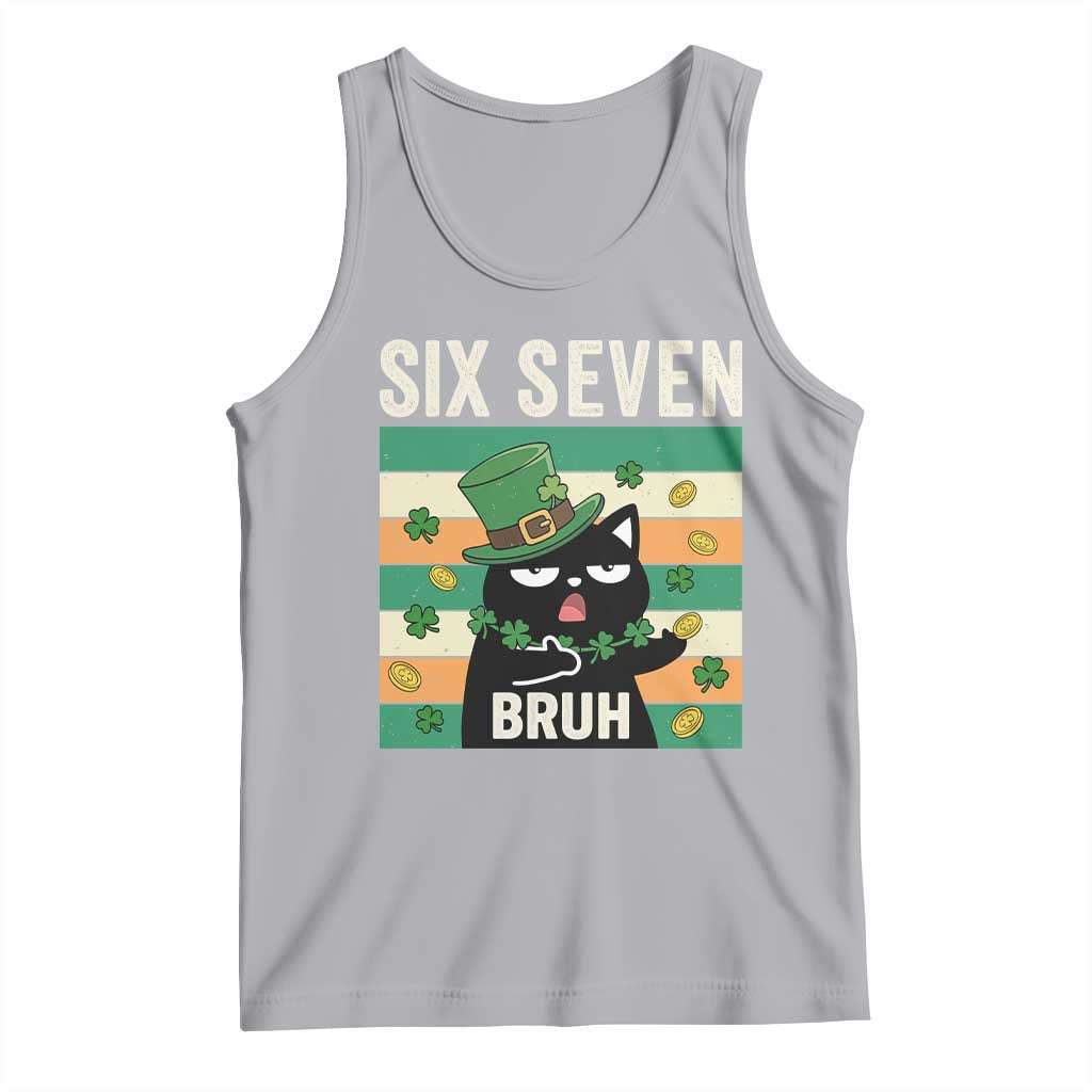 67 Bruh St Patricks Day Tank Top Funny Cat Bruh Six Seven Meme TS14 Athletic Heather Print Your Wear