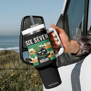 67 Bruh St Patricks Day Tumbler With Handle Funny Cat Bruh Six Seven Meme TS14 Print Your Wear