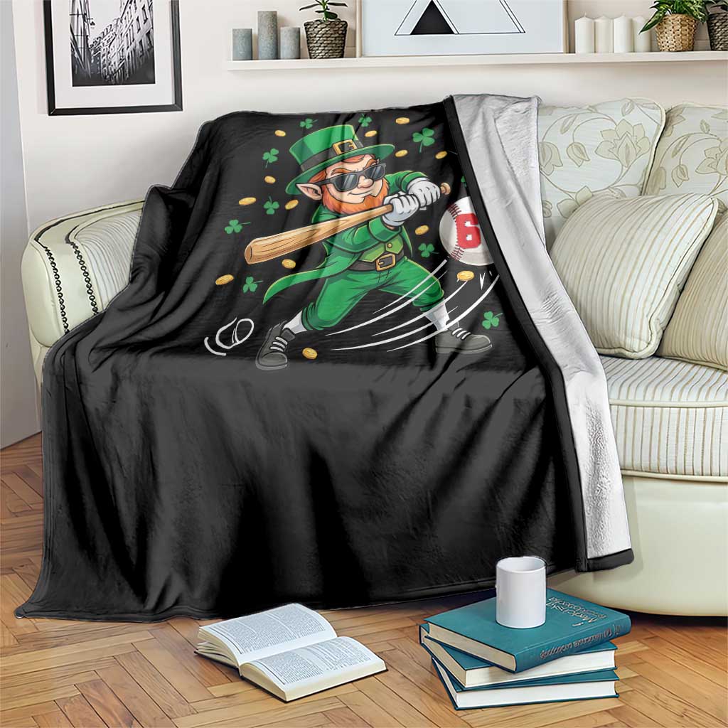 67 St Patricks Day Throw Blanket Funny Six Seven Leprechaun Playing Baseball Meme TS14 Print Your Wear