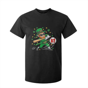67 St Patricks Day T Shirt For Kid Funny Six Seven Leprechaun Playing Baseball Meme TS14 Black Print Your Wear