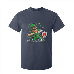 67 St Patricks Day T Shirt For Kid Funny Six Seven Leprechaun Playing Baseball Meme TS14 Navy Print Your Wear