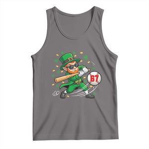 67 St Patricks Day Tank Top Funny Six Seven Leprechaun Playing Baseball Meme TS14 Deep Heather Print Your Wear