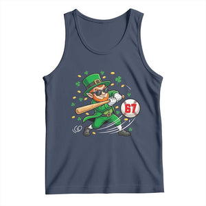 67 St Patricks Day Tank Top Funny Six Seven Leprechaun Playing Baseball Meme TS14 Navy Print Your Wear