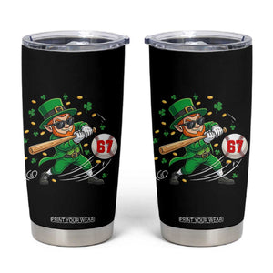 67 St Patricks Day Tumbler Cup Funny Six Seven Leprechaun Playing Baseball Meme TS14 Black Print Your Wear