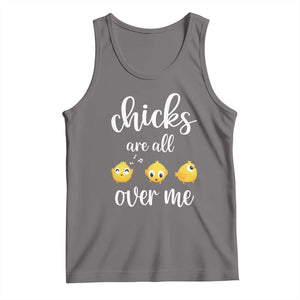 Chicks Are All Over Me Tank Top Funny Easter Kids TS14 Deep Heather Print Your Wear