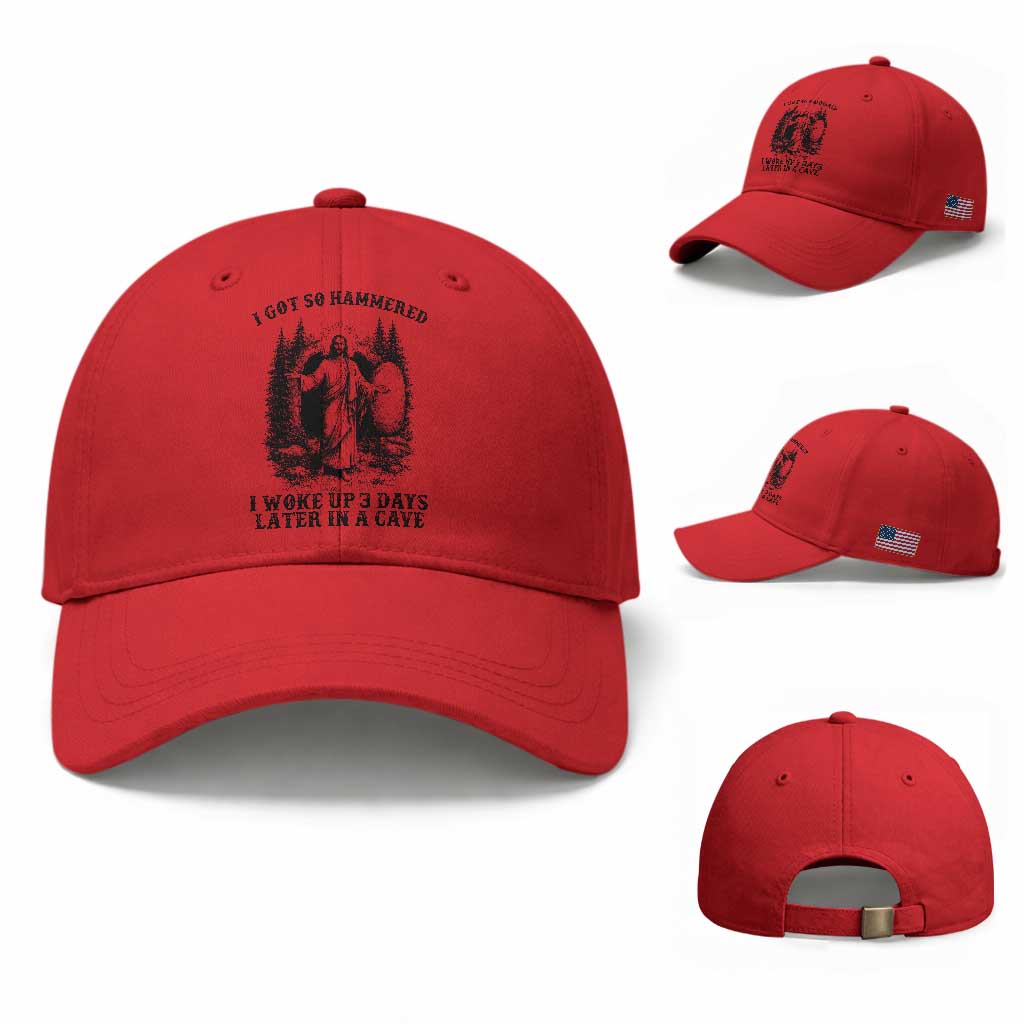 Christian Easter Jesus Baseball Cap I Got So Hammered Woke Up 3 Days TS14 Baseball Cap Universal Fit Red Print Your Wear