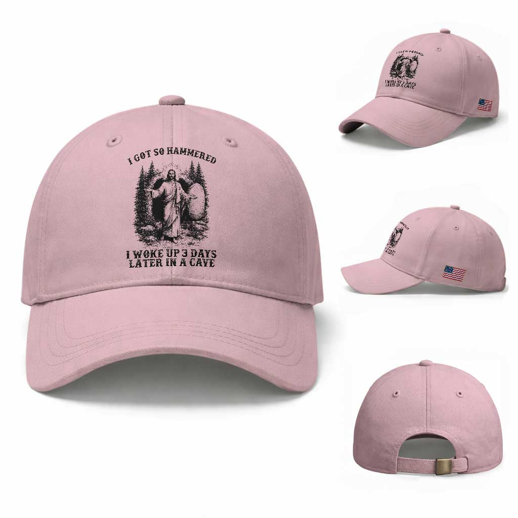 Christian Easter Jesus Baseball Cap I Got So Hammered Woke Up 3 Days TS14 Baseball Cap Universal Fit Light Pink Print Your Wear