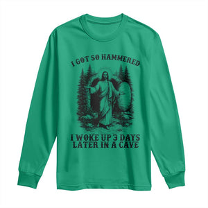 Christian Easter Jesus Long Sleeve Shirt I Got So Hammered Woke Up 3 Days TS14 Irish Green Print Your Wear