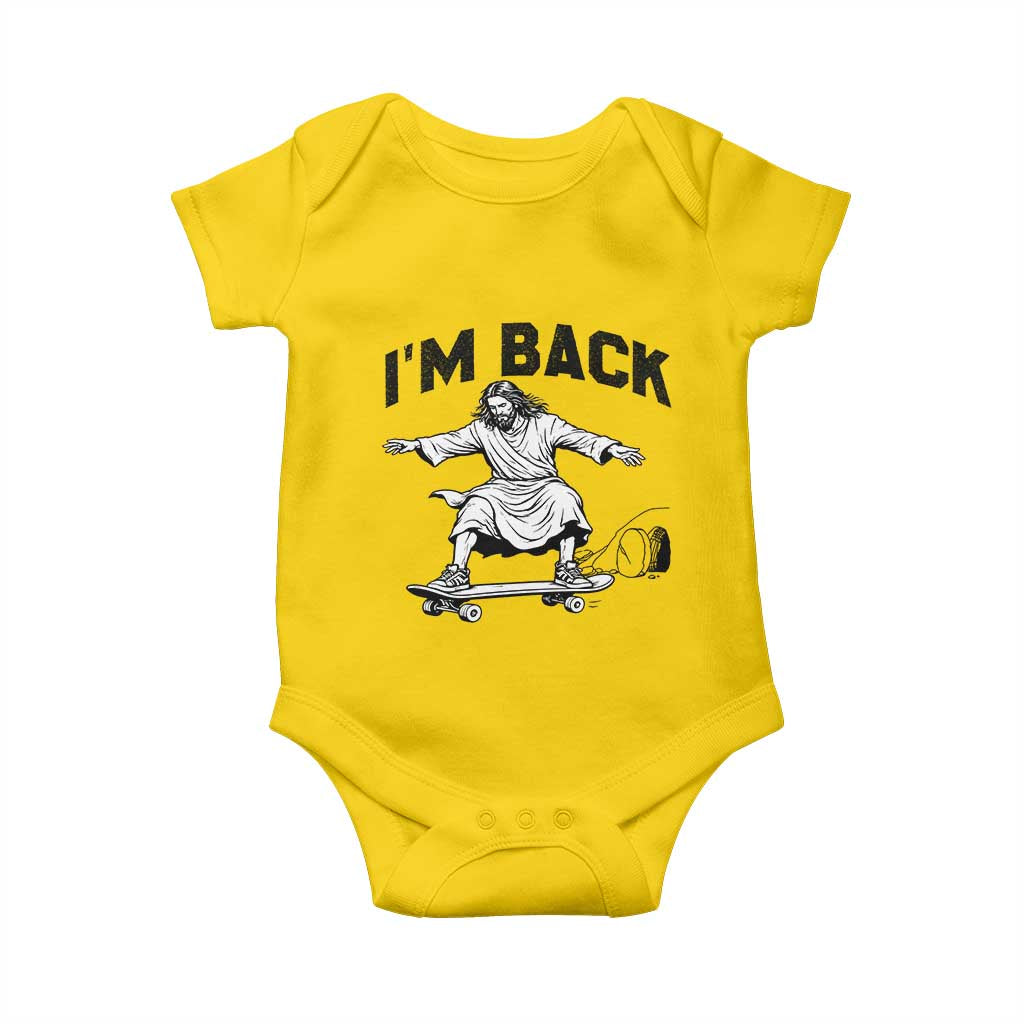 Christian Easter Baby Onesie Funny Skateboard Jesus I am Back TS14 Daisy Print Your Wear