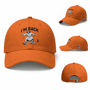 Christian Easter Baseball Cap Funny Skateboard Jesus I am Back TS14 Baseball Cap Universal Fit Orange Print Your Wear
