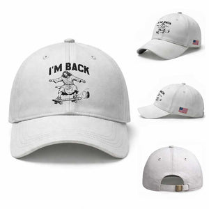 Christian Easter Baseball Cap Funny Skateboard Jesus I am Back TS14 Baseball Cap Universal Fit White Print Your Wear