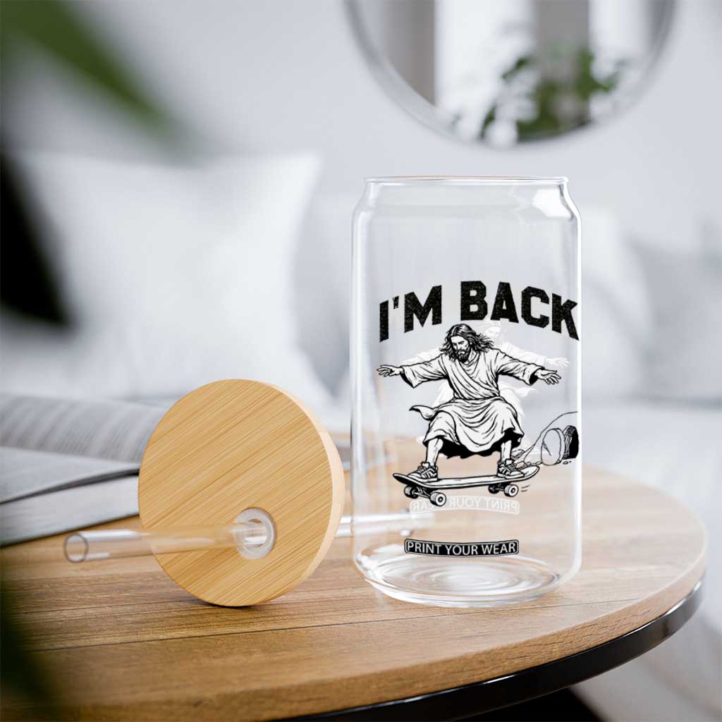 Christian Easter Glass Can Funny Skateboard Jesus I am Back TS14 Print Your Wear