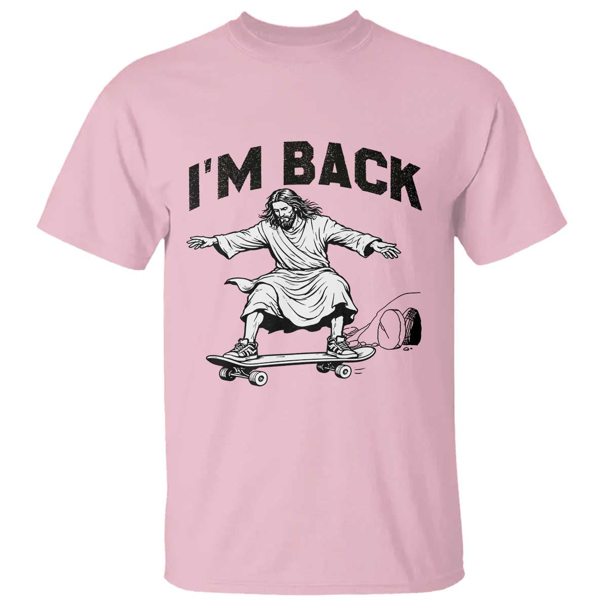 Christian Easter T Shirt Funny Skateboard Jesus I am Back TS14 Light Pink Print Your Wear